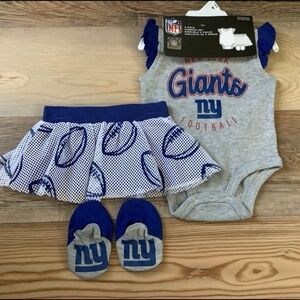 NFL New York Giants Baby Girls 3-Piece Set - Size 0/3, 3/6 & 6/9M(NWT)